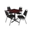 Cain Cain Square Table & Chair Set, Wood, Metal, Vinyl Top, Mahogany TB3030MH29BK - alternate 1